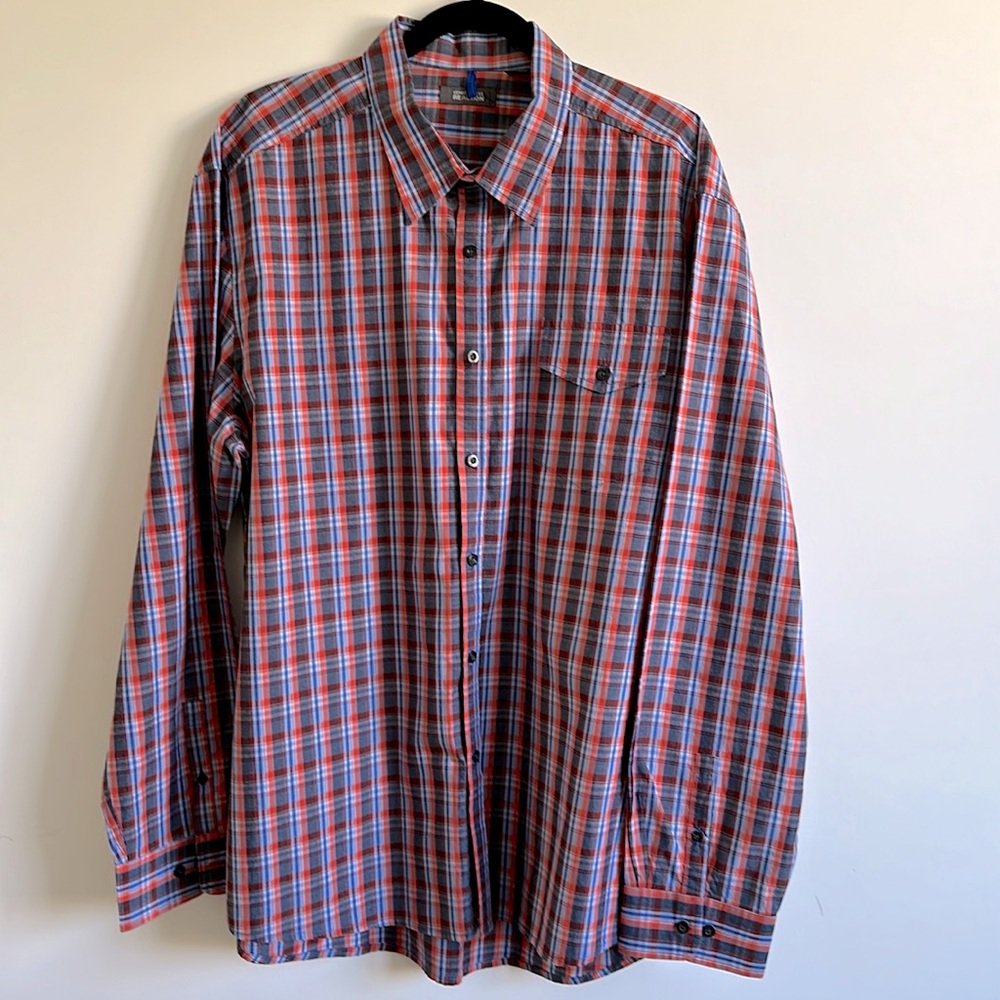 Kenneth Cole Reaction Mens XXL Cotton Long Sleeve One Pocket Shirt
